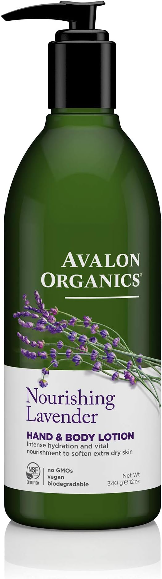 Avalon Organics Nourishing Lavender Hand & Body Lotion, 12 oz. (Pack of 2)
