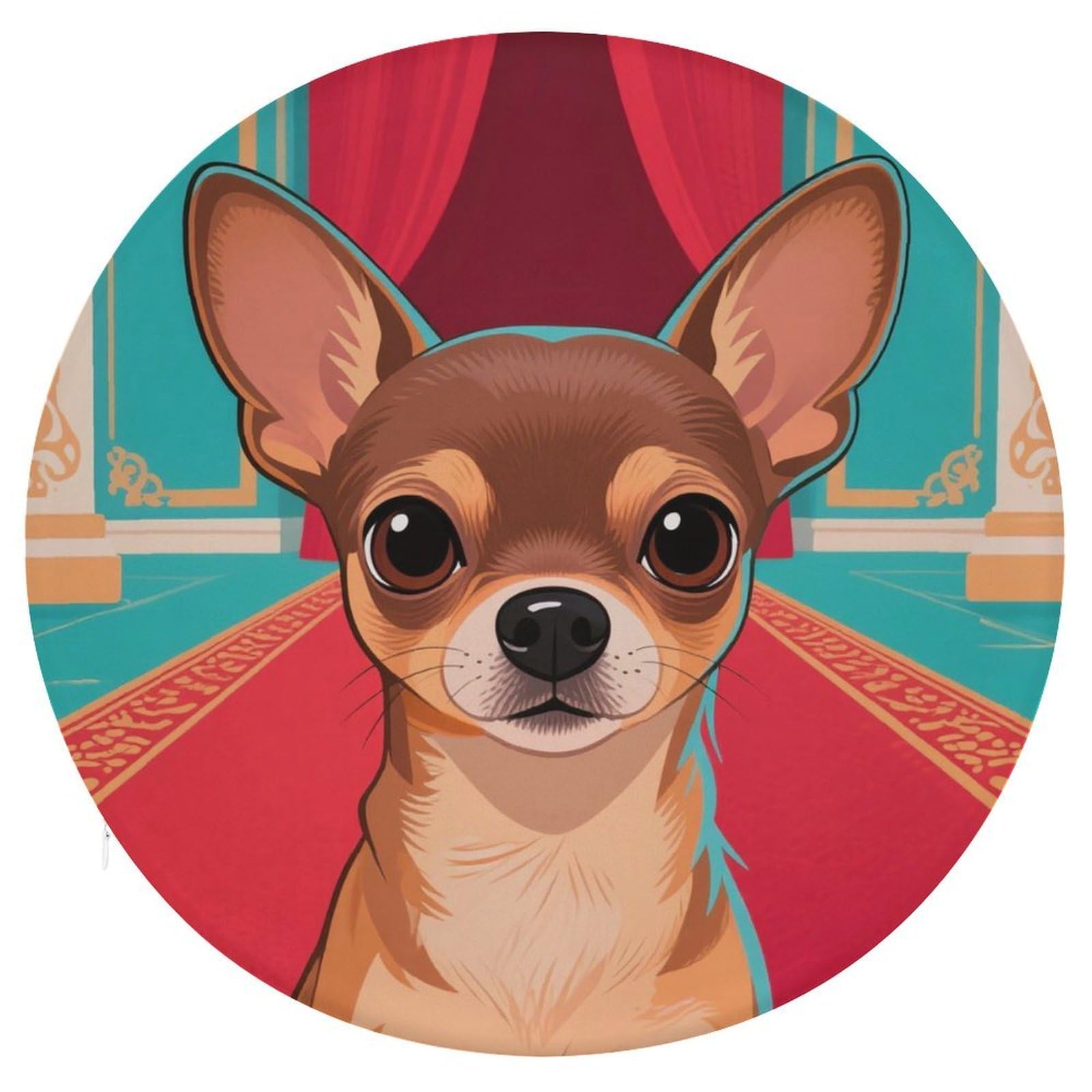 VstaDank Chihuahua Cushions Memory Non Slip Car Seat Cushions Dining Chairs Cushion Indoo Dining Room Round Chair Pads with Zipper and Removable Cover Cushion