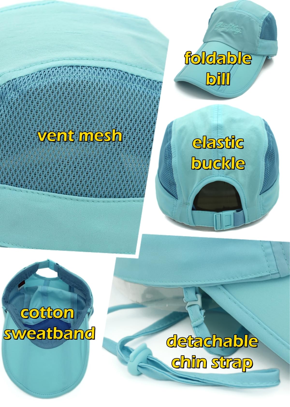 Sombrero de pesca con protección solar para hombre, mujer, niños, safari, de secado rápido, Cielo Naturaleza 4