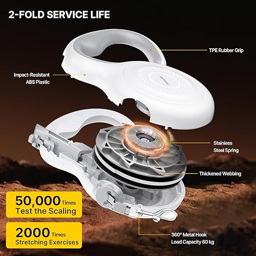 Miniatura 6 de AutoBrake - Correa retráctil para perros medianos y grandes, correa de perro sin enredos de 360 y cinta de nailon fuerte de 16 pies, mango de agarre