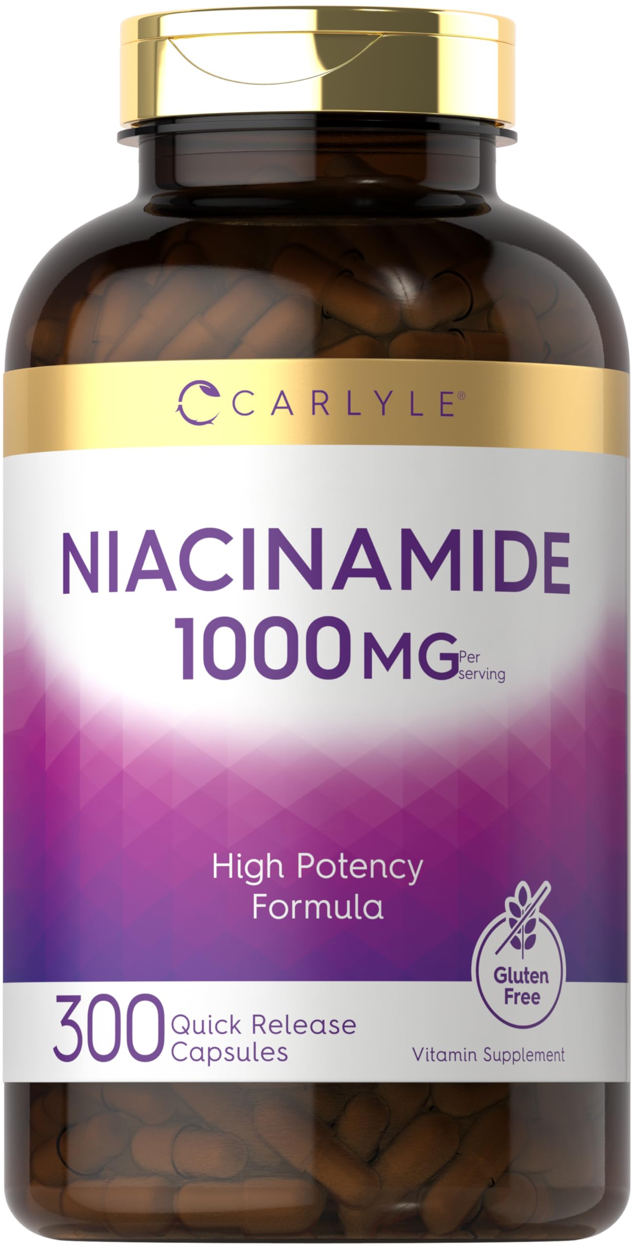 Carlyle Niacinamide 1000 mg | 300 Capsules | High Potency Formula 300 Count (Pack of 1)