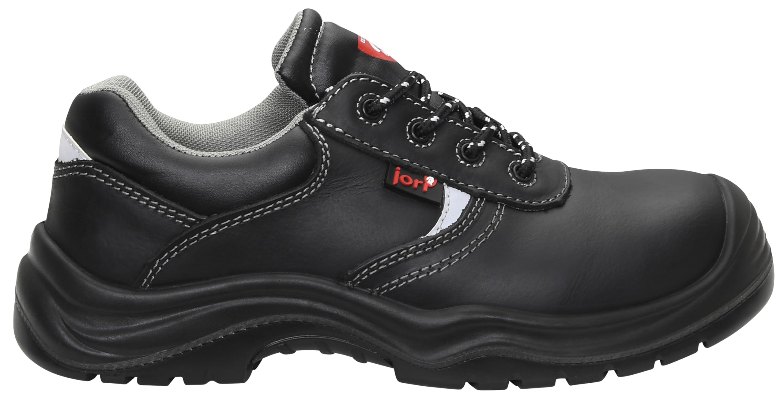 JORI 12111 Basic Compo Low S3 Herren und Damen Arbeits & Sicherheitsschuhe, Leder Sicherheitsschuhe S3, SRC, Schnürung, Kunststoffkappe, Metallfreier Durchstrittsschutz Schwarz (Schwrz), EU 42