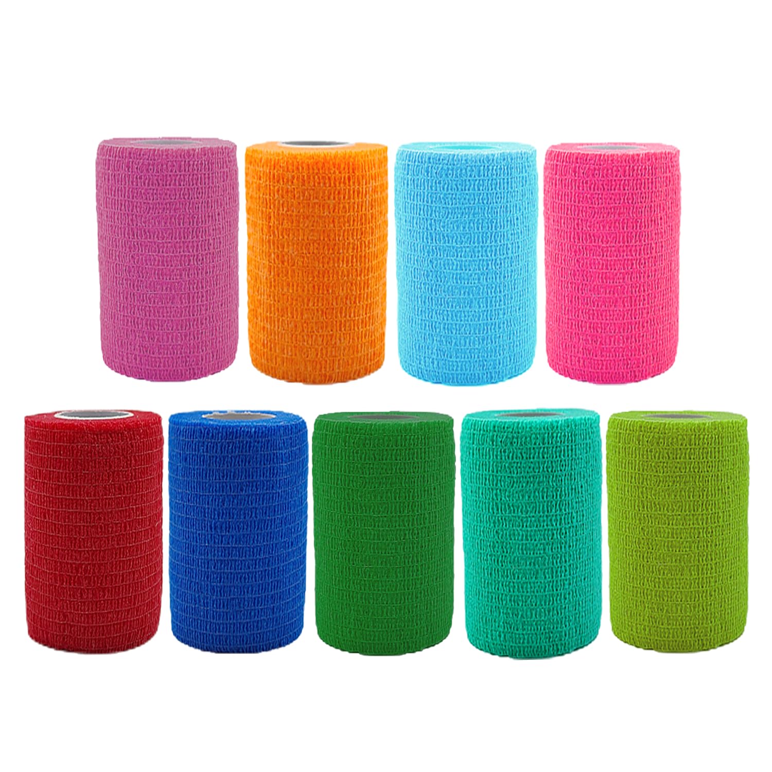 ANAMPION Selbstklebender Verband 9Rollen, 7.5cm x 4.5m Verbandsmaterial | Pflaster Rolle,Elastische Binde Bandage Fixierbinde Haftbandage Selbstklebend für Sport,Handgelenk Vet Wrap Katze Hund Pferd