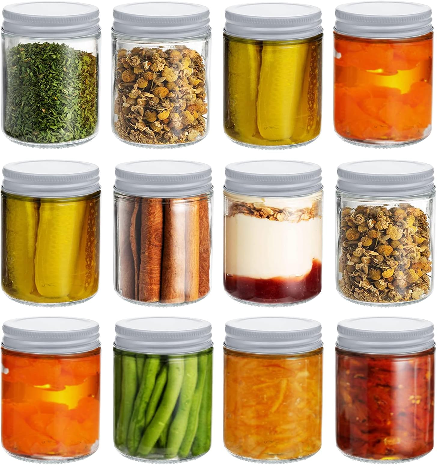 North Mountain Supply 9 Ounce Clear Glass Straight Sided Mason Canning Jars With