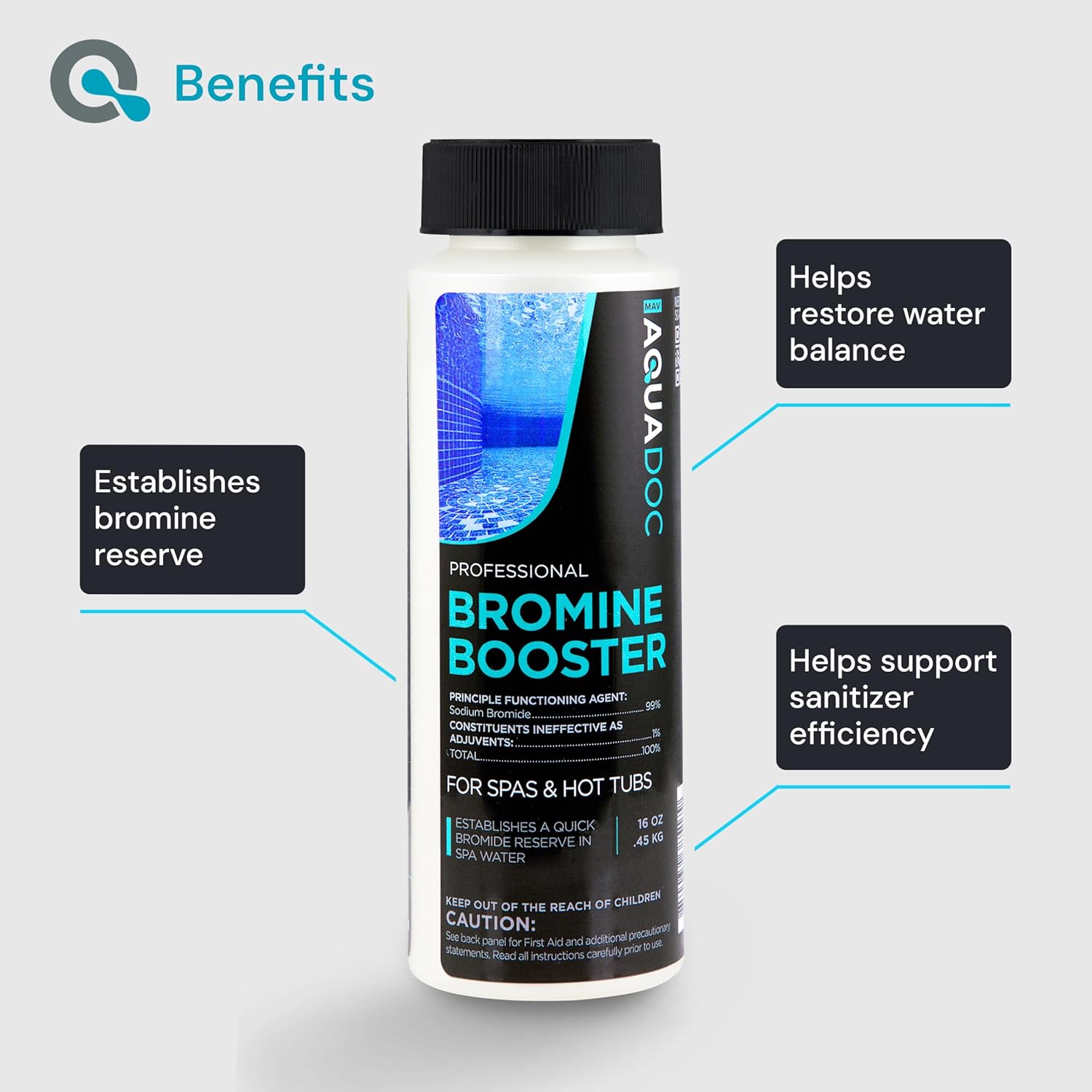 AquaDoc Bromine Tablets and Booster Bundle for Spa Hot Tubs - Includes 1.5lb Spa Tablets and 1lb Bromine Booster - Made in USA