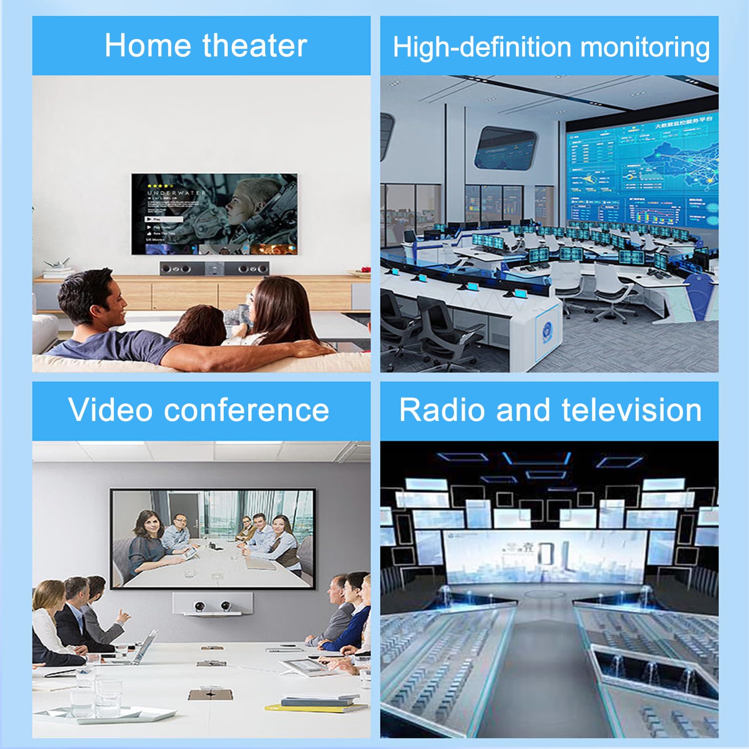 Anber-Tech Convertidor TVI/CVI/AHD a HDMI, Full HD 4K 720P/1080P/ 3MP/ 4MP/ 5MP/ 8MP BNC a HDMI Adaptador convertidor de vídeo para monitor HDTV DVR