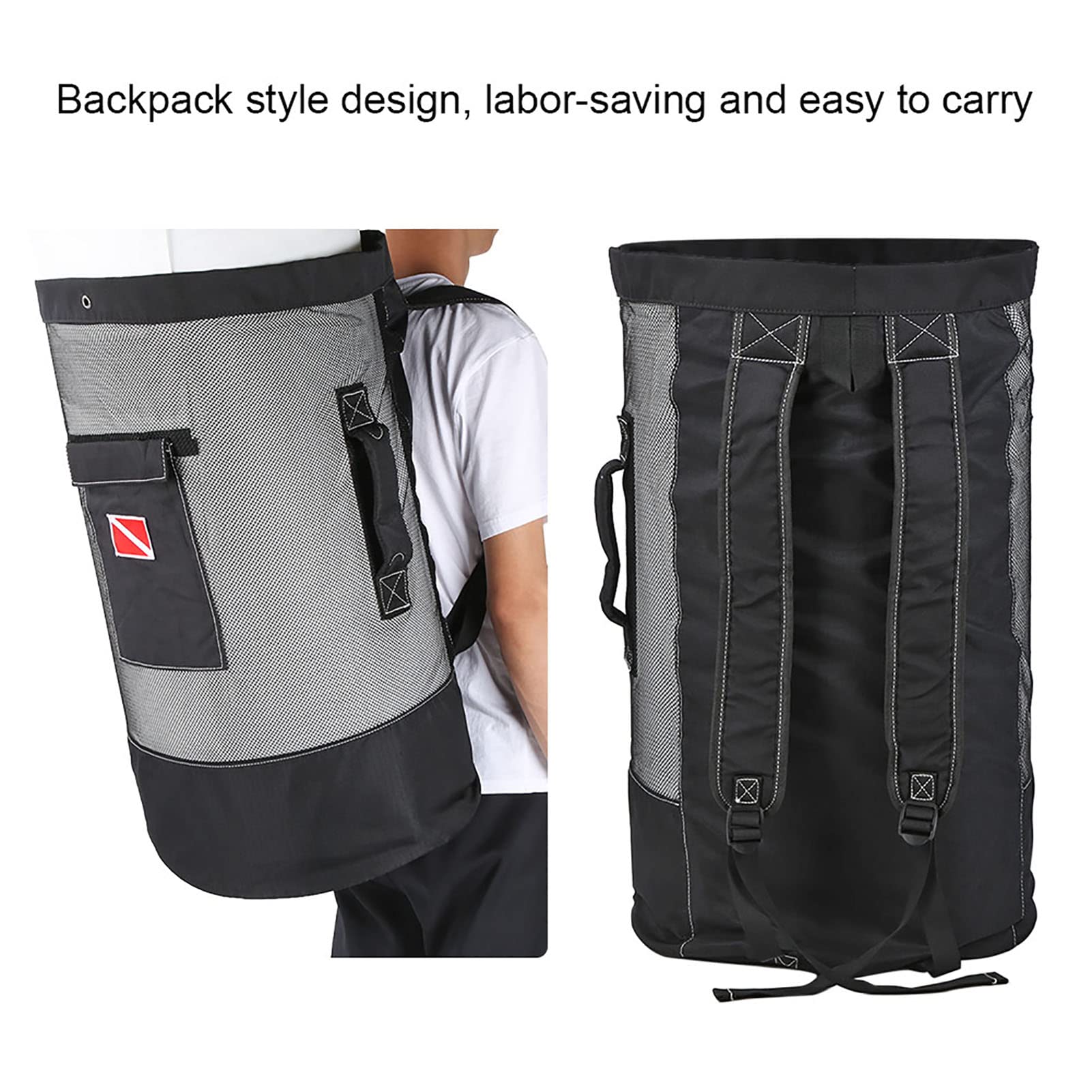 Sac de plongée de Grande capacité, pour la plongée en Plein air, Sac à Dos de Natation 80 L, Conception étanche, matériau Robuste, Plusieurs Compartiments, Bretelles