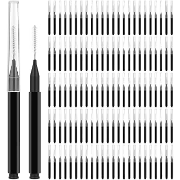 MAPVOLUT 120PCs Micro Eyebrow Brush with Cap - Eyebrow Tinting, Lash Filler, Brow Lifting Brush - Professional Makeup Kit for Eyebrow Lamination, Beauty Salon & Home Beauty Care