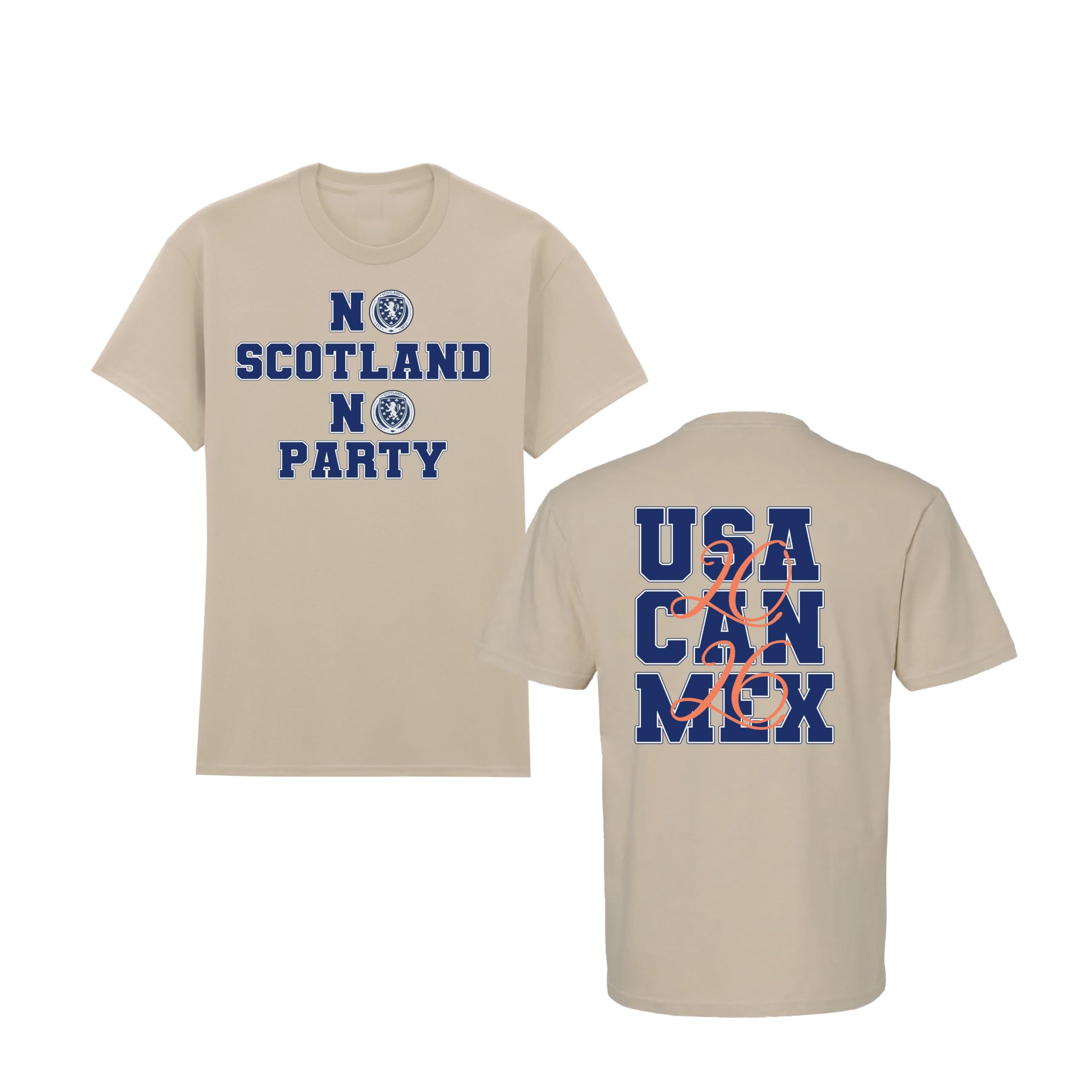 No Scotland No Party Scotland 2026 T-Shirt, Sports Lover Gift, Football Lover Shirt, Unisex Adults and Kids Tee Top(Sand, 2XL)