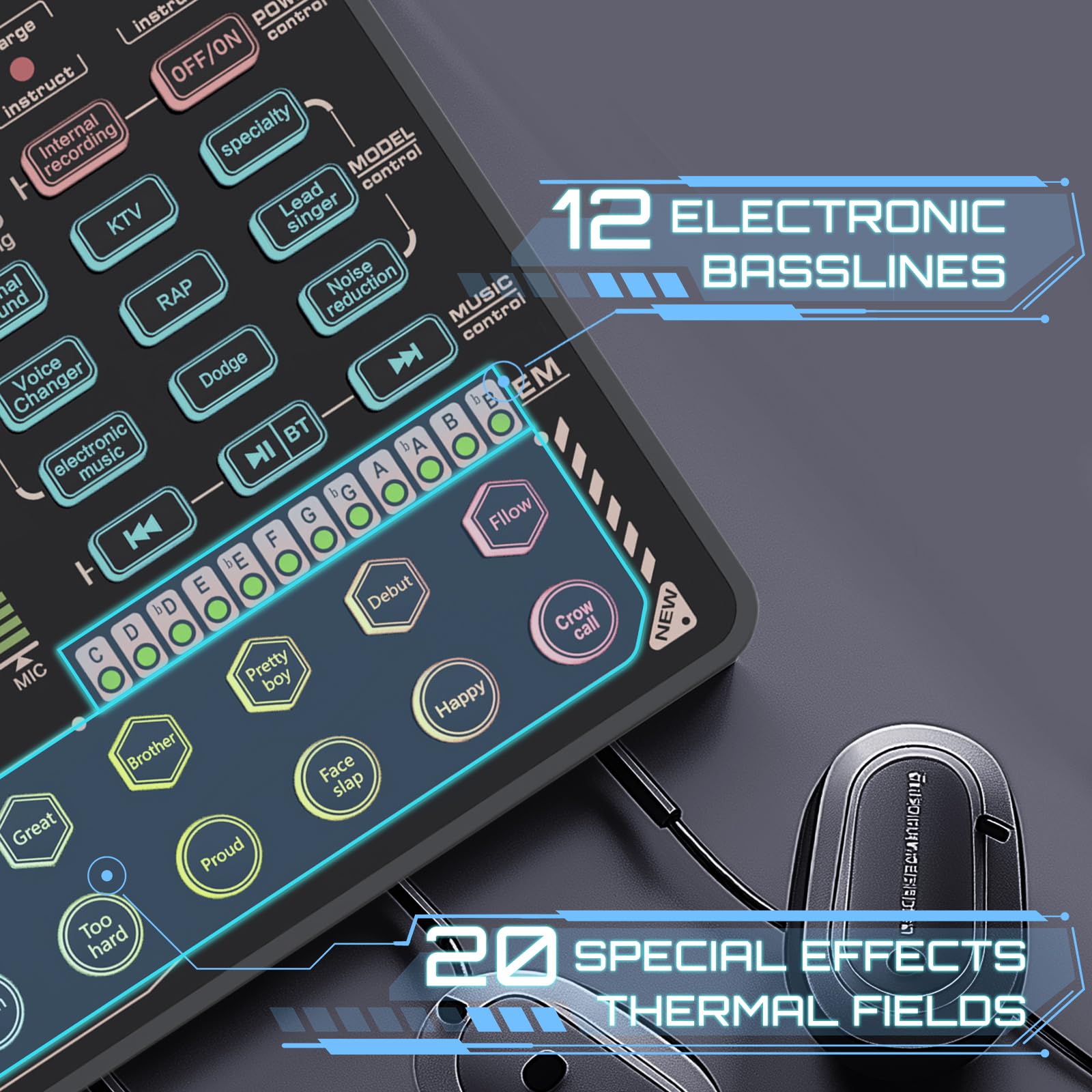 Todeco Mixer Audio Bluetooth, Scheda Audio DSP per Streaming e Podcast | 6 canali, cambiavoce, riduzione rumore, effetti DSP, ideale per podcast, karaoke, live streaming e registrazione