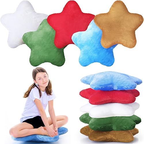 Miniatura 7 de Soaoo Almohada con forma de estrella para niños, decoración de habitación de estrellas, cojín suave y bonito para sofá, sala de estar, dormitorio,