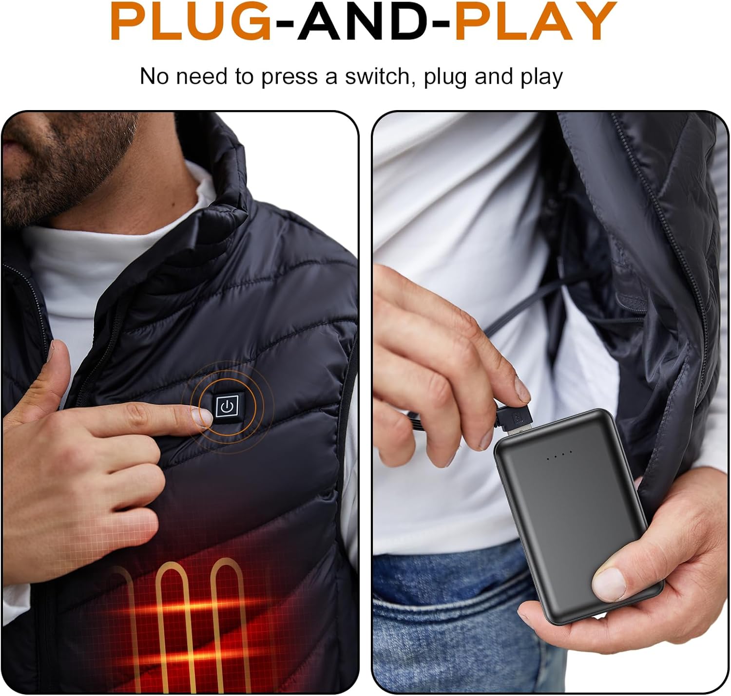 7.4V 5V2A Heated Jackets Vests Battery Pack Compatible with ORORO, Venustas, Battery for Heating Jackets Vests Coats Hoodies Pants DC USB Port Power Bank (20000mAh) - Image 7