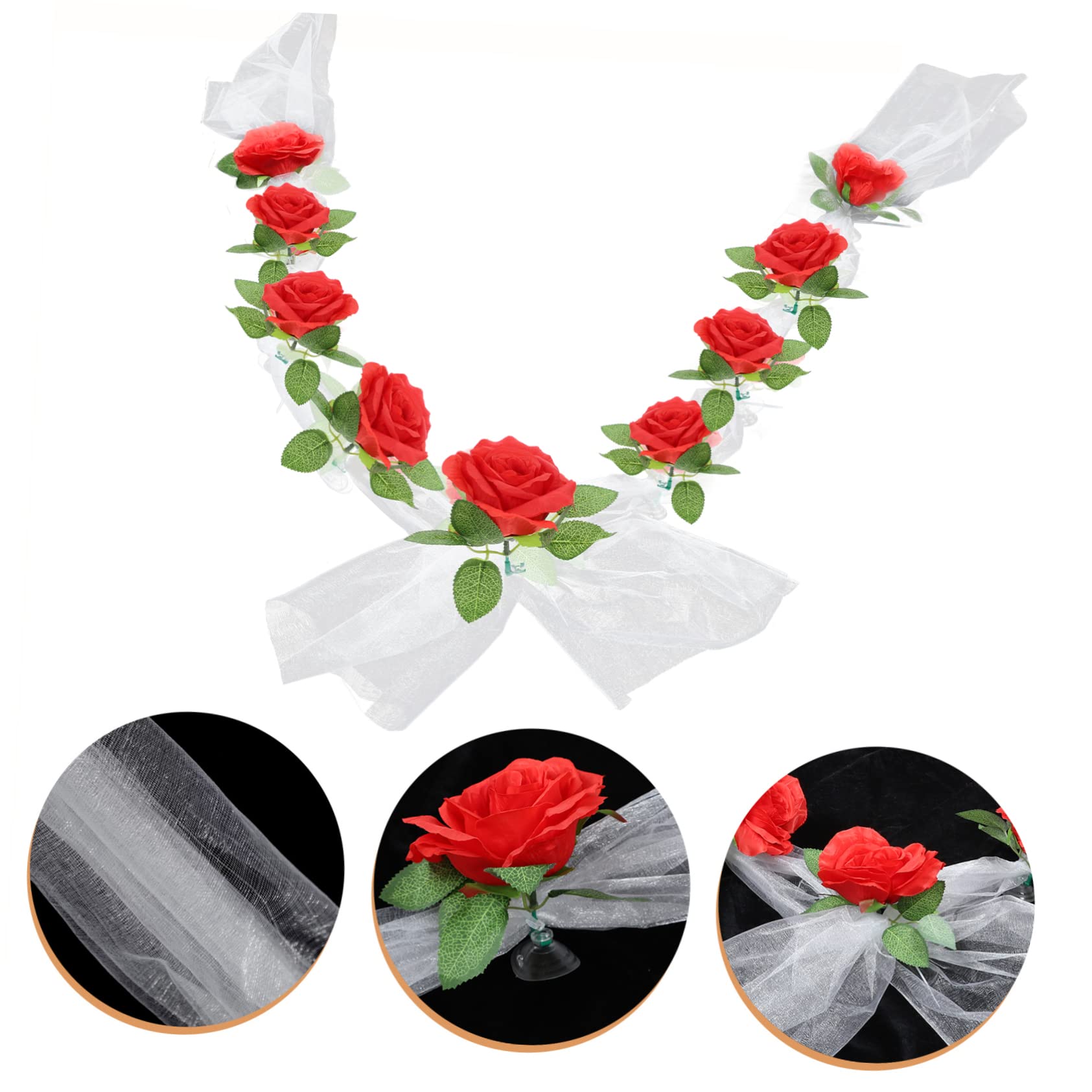 Cabilock 3sätze Hochzeitsauto Dekoration Mit Künstlichen Weißen Rosen Für Romantische Hochzeitsfeiern Und Allergiefrei Für Partys Und Kirchen
