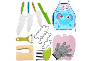 ulvbabi Montessori Wooden Kid Cutlery for Kitchen