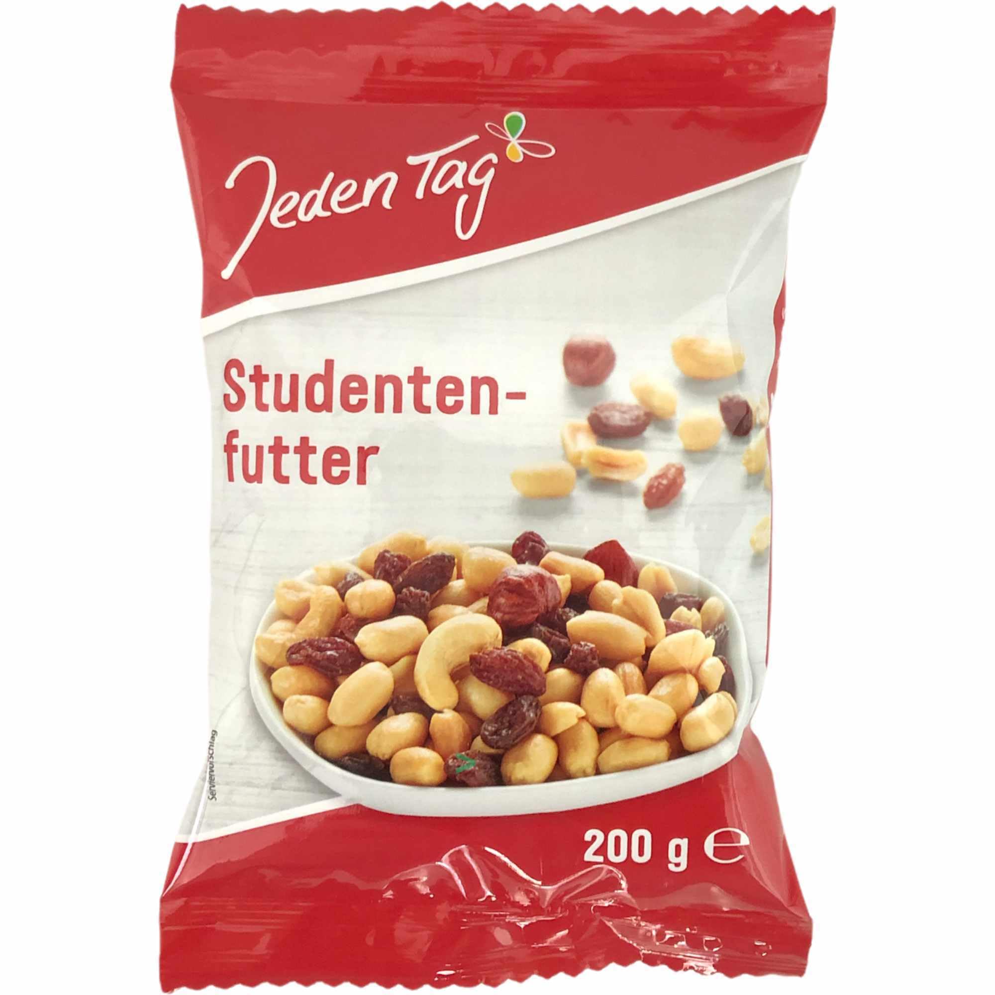 Jeden Tag Studentenfutter mit Rosinen 30er Pack (30x200g Packung) + usy Block