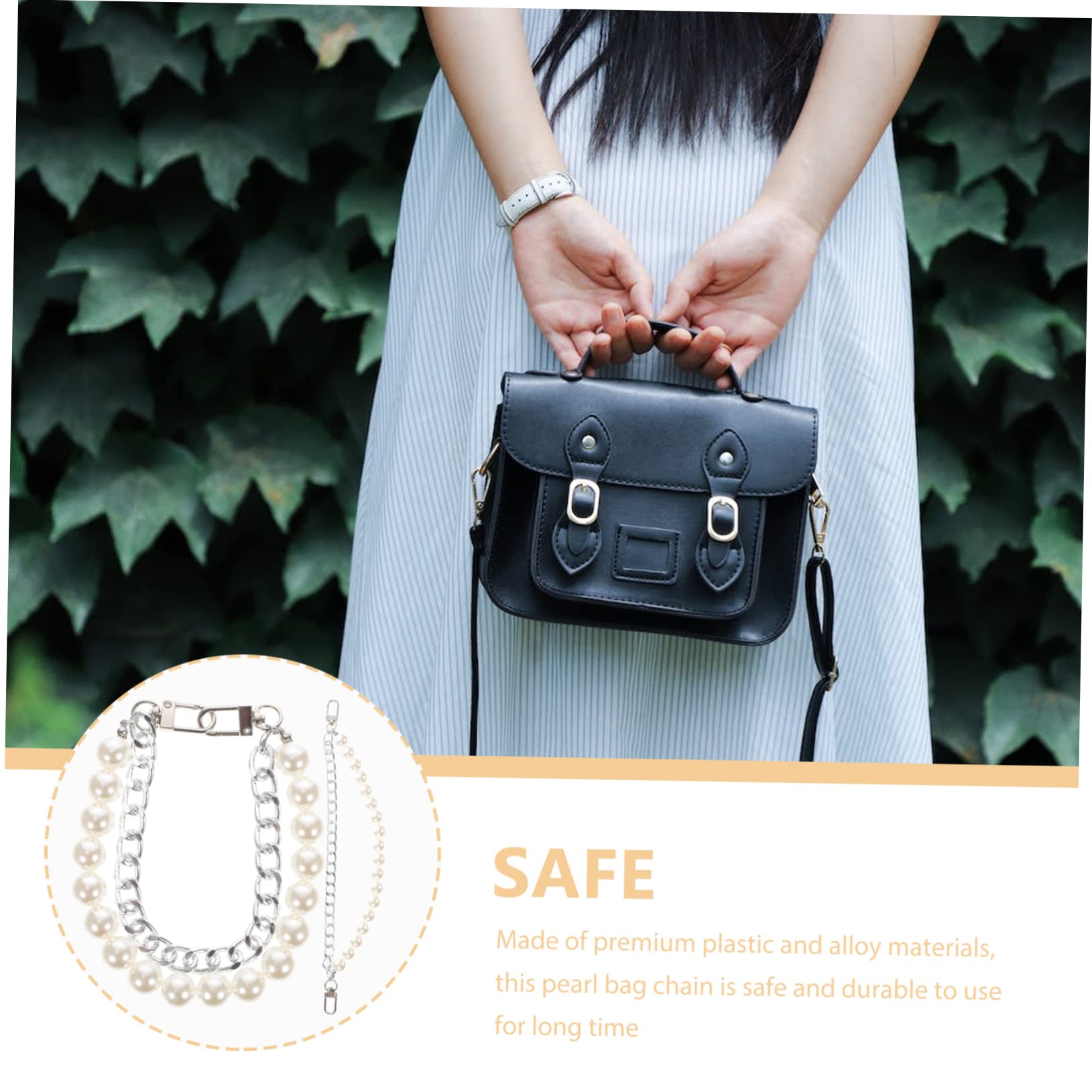 TEHAUX 6piezas Correa De Perlas Para Bolso Cadena Decorativa De Asa De Hombro Para Bolsos Repuesto De Cadena De Moda