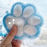 Big Taba Oceanic Cat Paw Squishy Toys – 5 Inch Jelly Blue & White Kitty Paw Set, Soft Handmade Squeeze Stress Relief Fidget Toys for Kids, Teens, Adults, Home & Office Relaxation