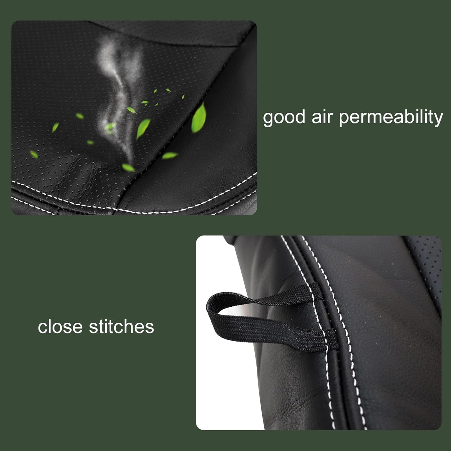 FZJDSD Driver & Passenger Side Bottom and Top Lean Back Perforated Microfiber Leather Replacement Seat Covers & Two Foam Cushion Compatible with Dodge Ram 1500 2500 3500 4500 5500 2009 2010 2011 2012