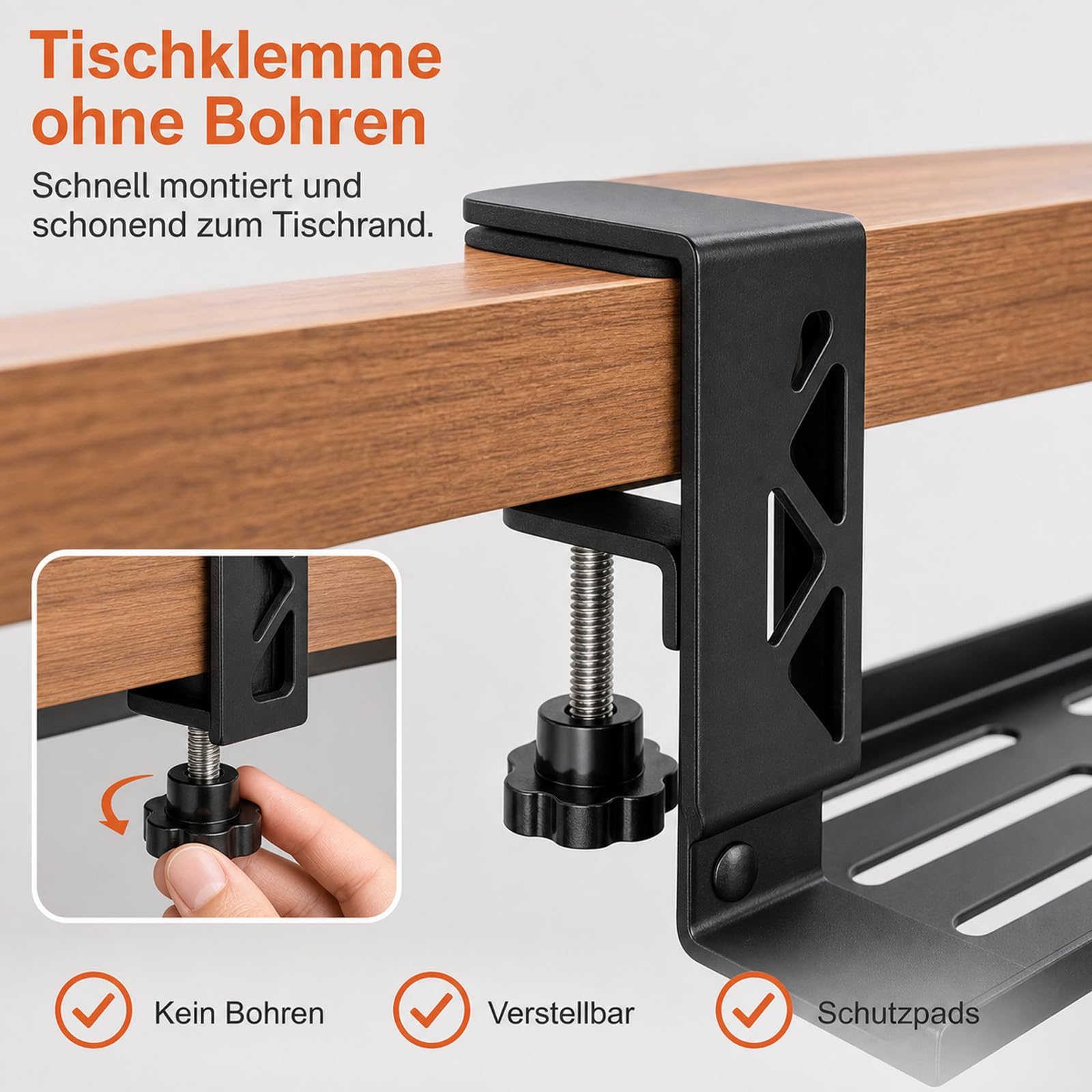 Kabelkanal Schreibtisch, Kabelmanagement Schreibtisch mit Tischklemme