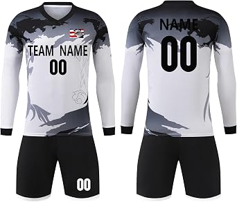 Long Sleeve Soccer Shirt Unisex Breathable Lightweight Long Sleeve Football Jersey for Adults Teens Kids