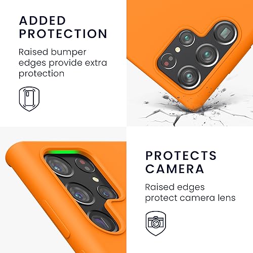 Miniatura 3 de kwmobile Funda compatible con Samsung Galaxy S22 Ultra - Funda de silicona TPU con acabado suave - Naranja afrutado