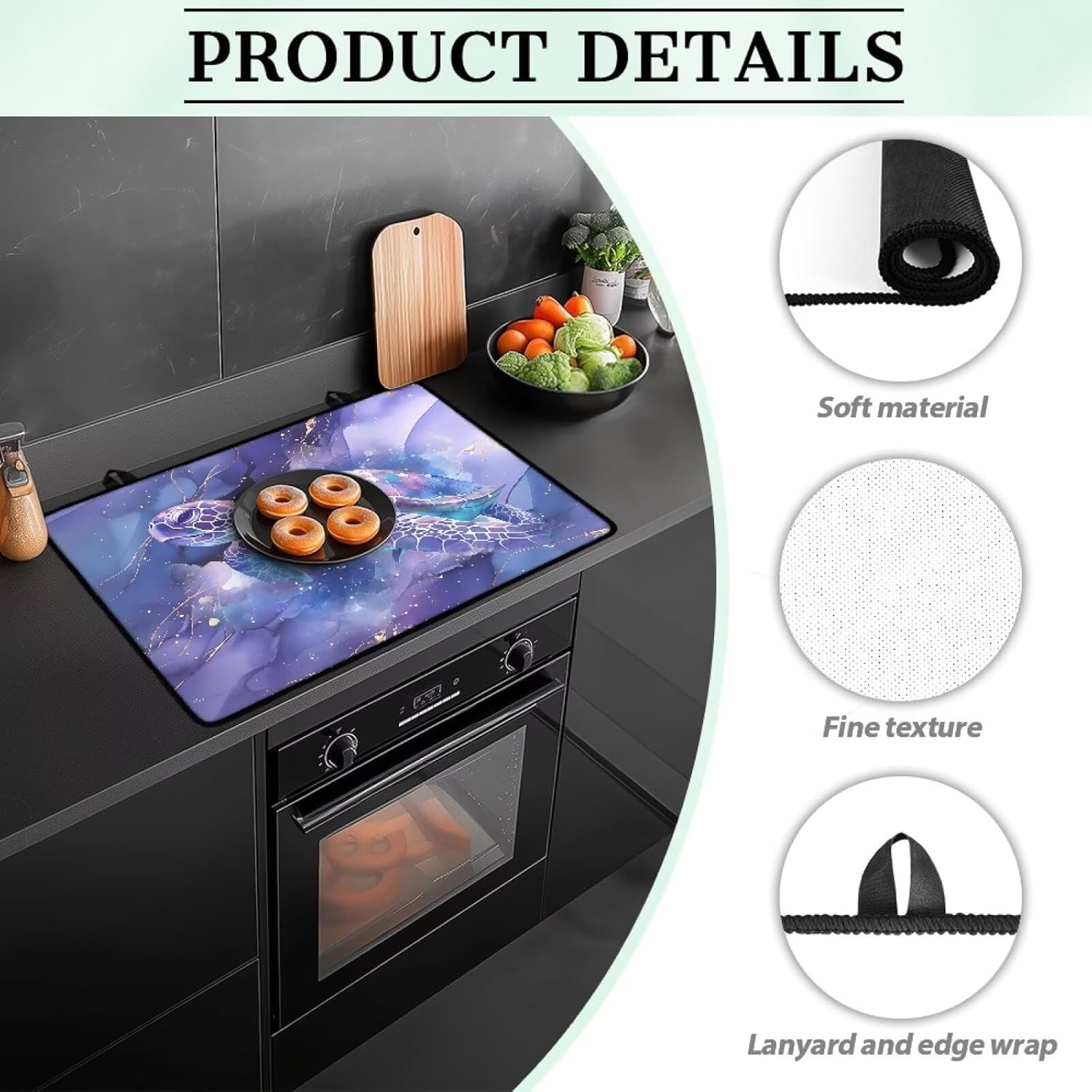 Daisy Stove Guard for Electric Stove Glass Top Stove Cover Flat Top Stove Protector Mat Anti Slip Stove Guard for Gas Stove Top Kitchen RV and Camper