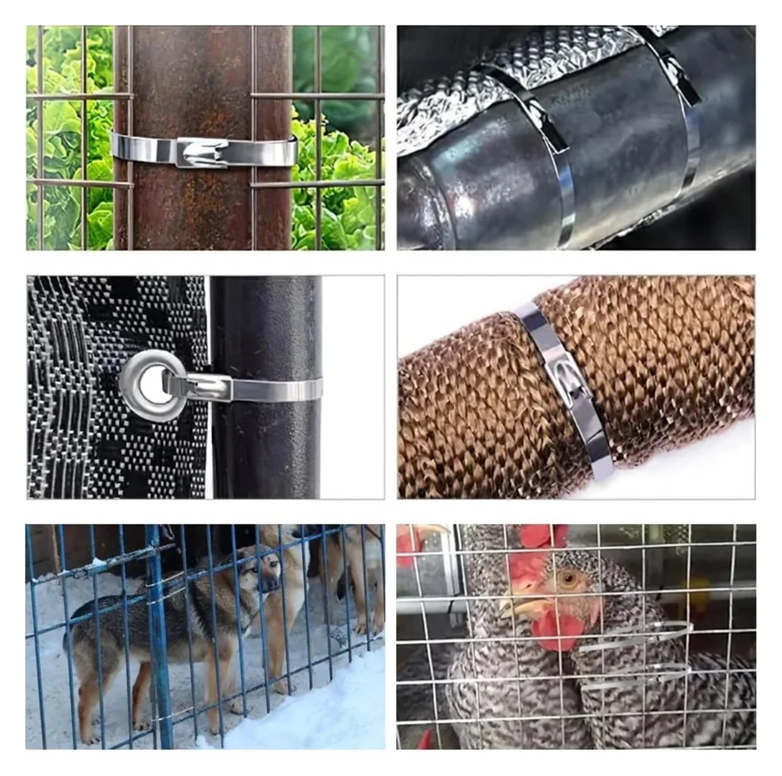 Bridas for cables de acero inoxidable, anillos de sujeción autoblocantes de Metal, Cables resistentes, correa con cremallera, organizador de envoltura de escape(4.6x300mm,300PCS)
