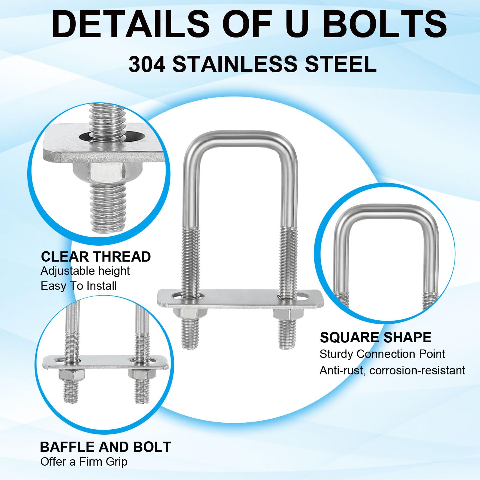 PATIKIL Square U-Bolts - Image 3