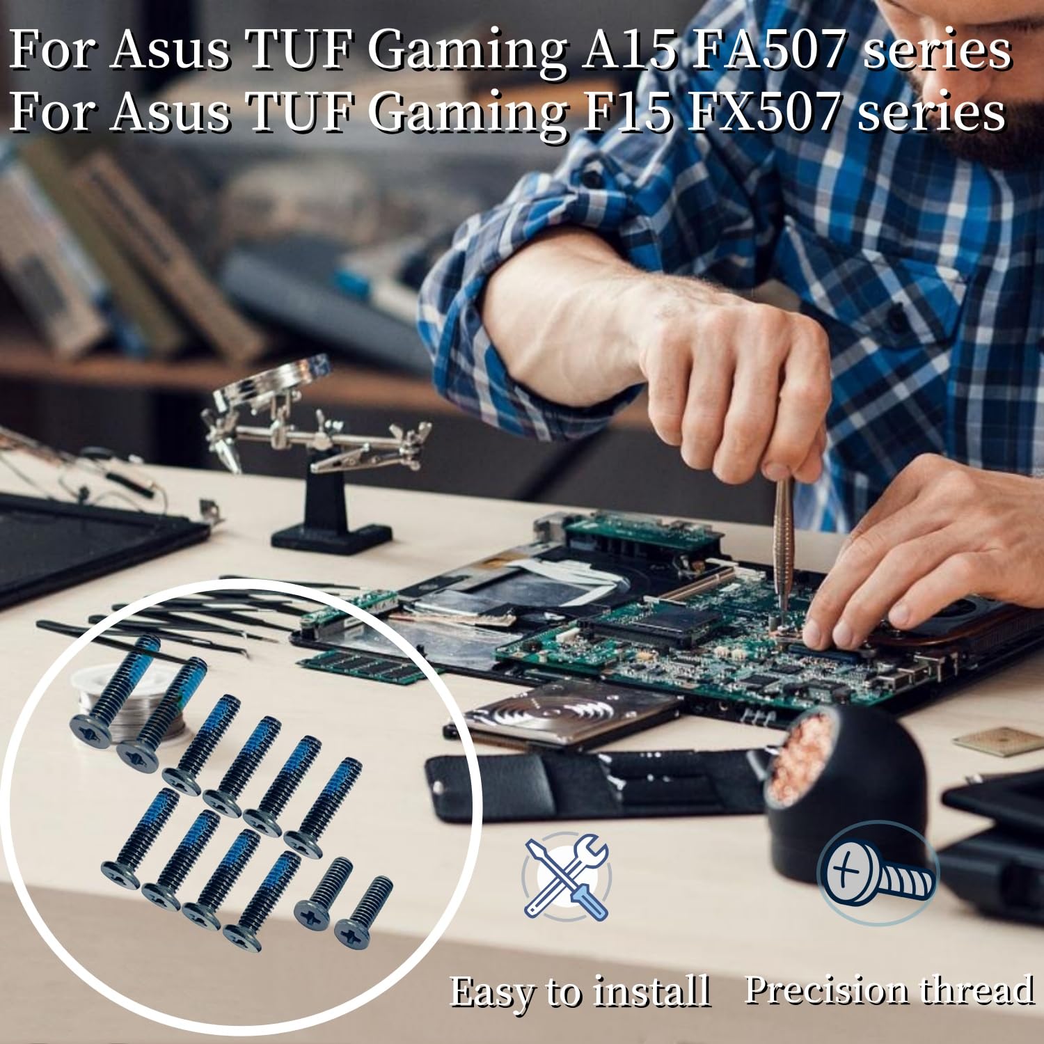EMSea 12 Stück Gehäuseunterteilschrauben Kompatibel Mit Asus TUF Gaming