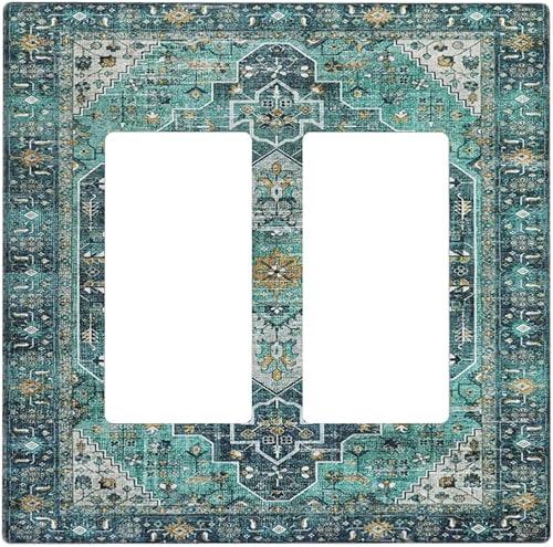 Miniatura 49 de Cubiertas de Interruptor de Luz de Palanca Simple con Diseño Abstracto de Sol Amanecer Retro, Placa Decorativa Arcoíris Atardecer de 1 Gang, Placa