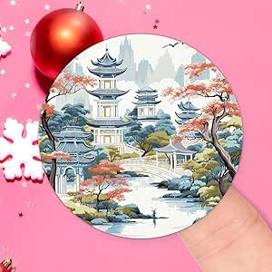 1.5 Inch Circle Personalized Holiday and Christmas Present Stickers Tags and Envelope Seals (Pre-Set Designed, 24 Labels
