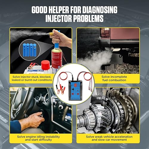 Miniatura 8 de Kit de Herramientas Probador Limpiador de Inyectores de Combustible 8 Modos de Pulso Probador de Inyectores Prueba 2 Inyectores de Combustible