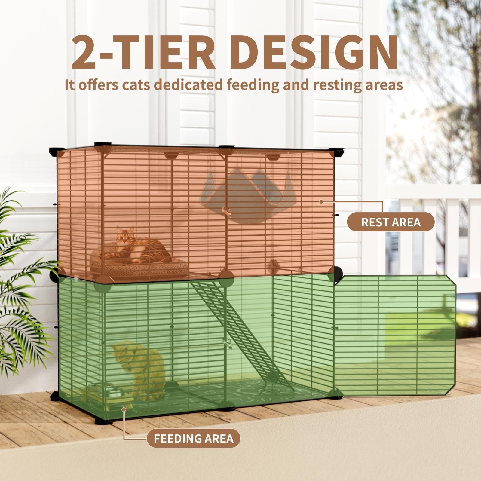STILLCOVE Cat Cage - With Hammock & Stable Design -6