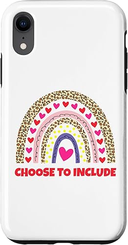 Choose to Include Leopard Rainbow Special Needs Awareness Case for iPhone XR