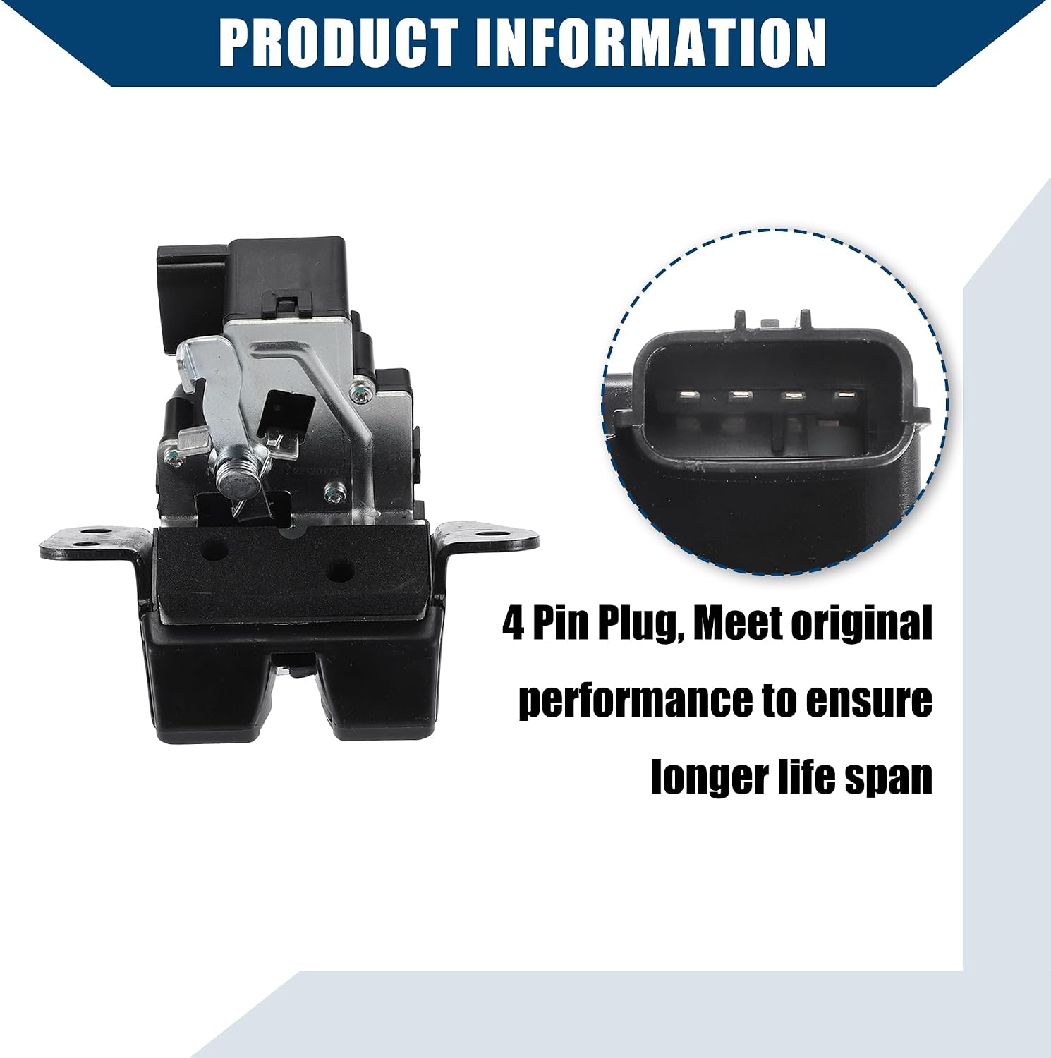 No.812301H300 Rear Trunk Tailgate Lock Latch Actuator Motor 4 Pin for Hyundai Tucson GL GLS Limited SE 2.0L 2.4L 2010-2015 / Latch Assembly Trunk Lid Motor / 1 Pcs/Black