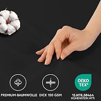 Dreamzie Párnahuzat Szett, 30 x 50 cm, 2 db Fekete Jersey Pamut, 150 g/m², Hipoallergén, Tartós, Géppel Mosható 3