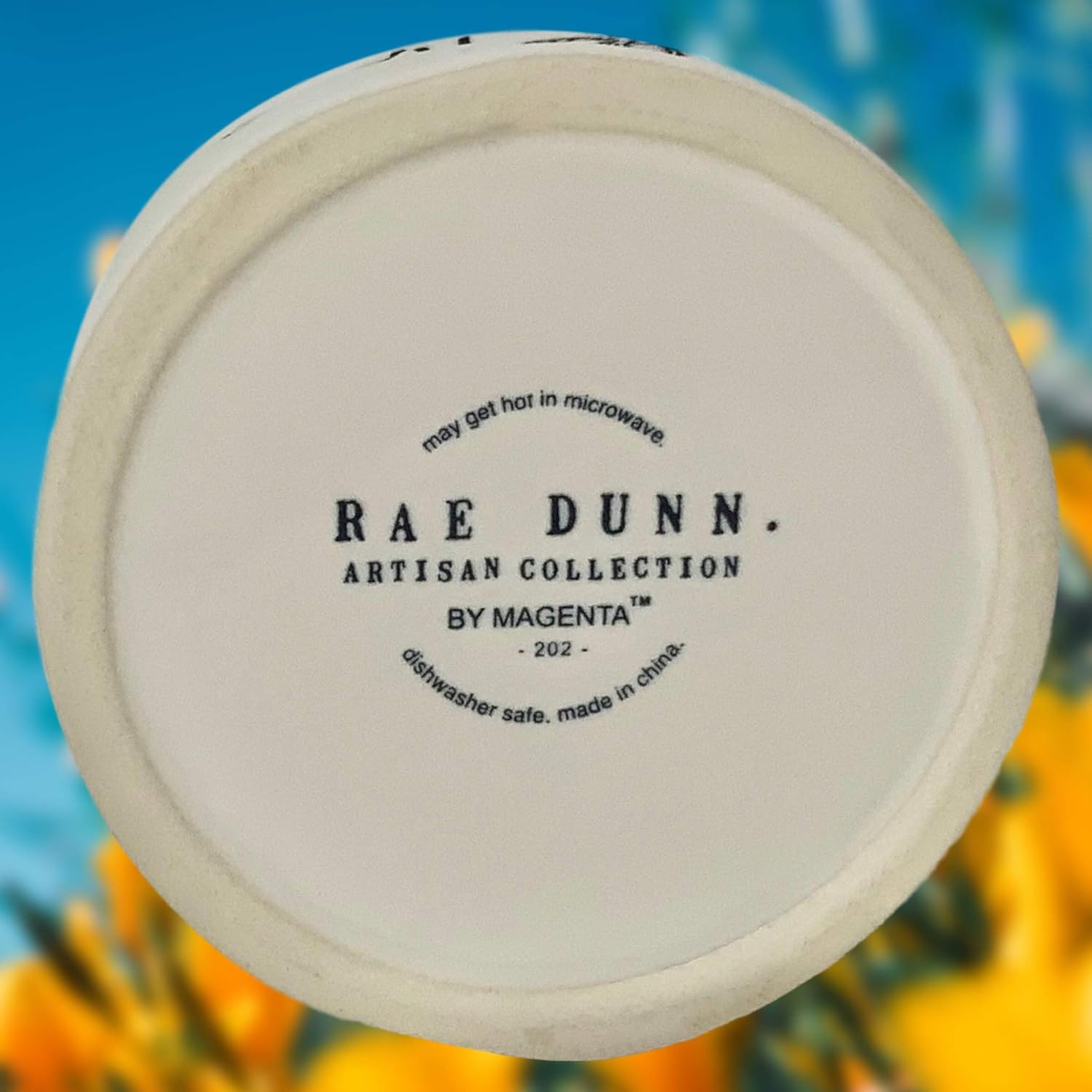 Rae Dunn Honey Pot/Honey Jar - Artisan Collection By Magenta - Cute Honey Dispenser Comes With A Wooden Honey Dipper - BUMBLE Spelled in Large Black LL Font Letters And Yellow Bumble Bee On Lid