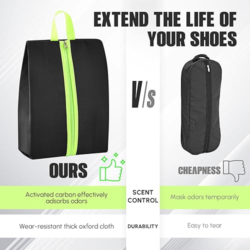 Miniatura 5 de Vincreem Paquete de 2 bolsas de zapatos a prueba de olores para viajes, resistente al agua, absorbe los olores, ligera, organizador de zapatos de