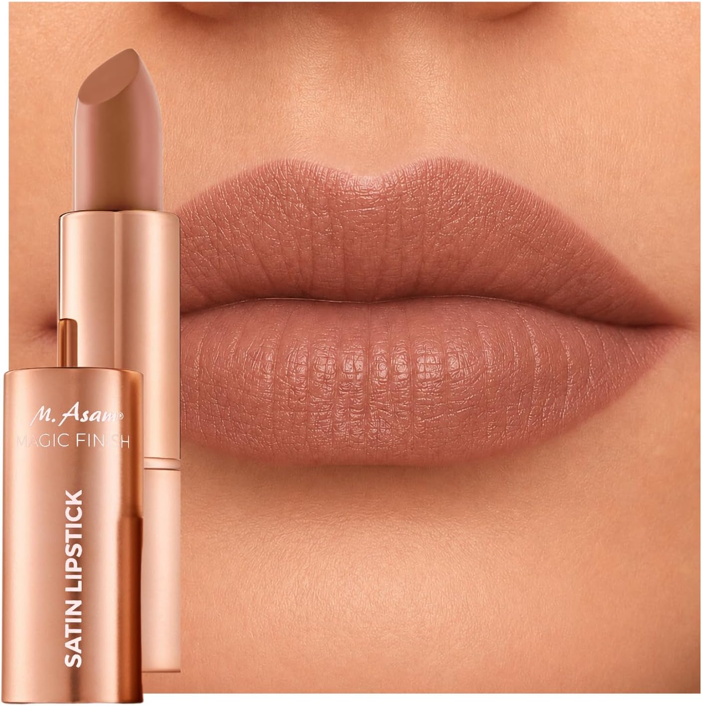 Magic Finish Satin Lipstick (0.14 Oz) in a Hazelnut Shade, Long-lasting, Silky matte finish without drying out, creamy texture nourishes with Hyaluronic Acid | Long-lasting, Silky matte finish without drying out, creamy texture nourishes with Hyaluronic Acid