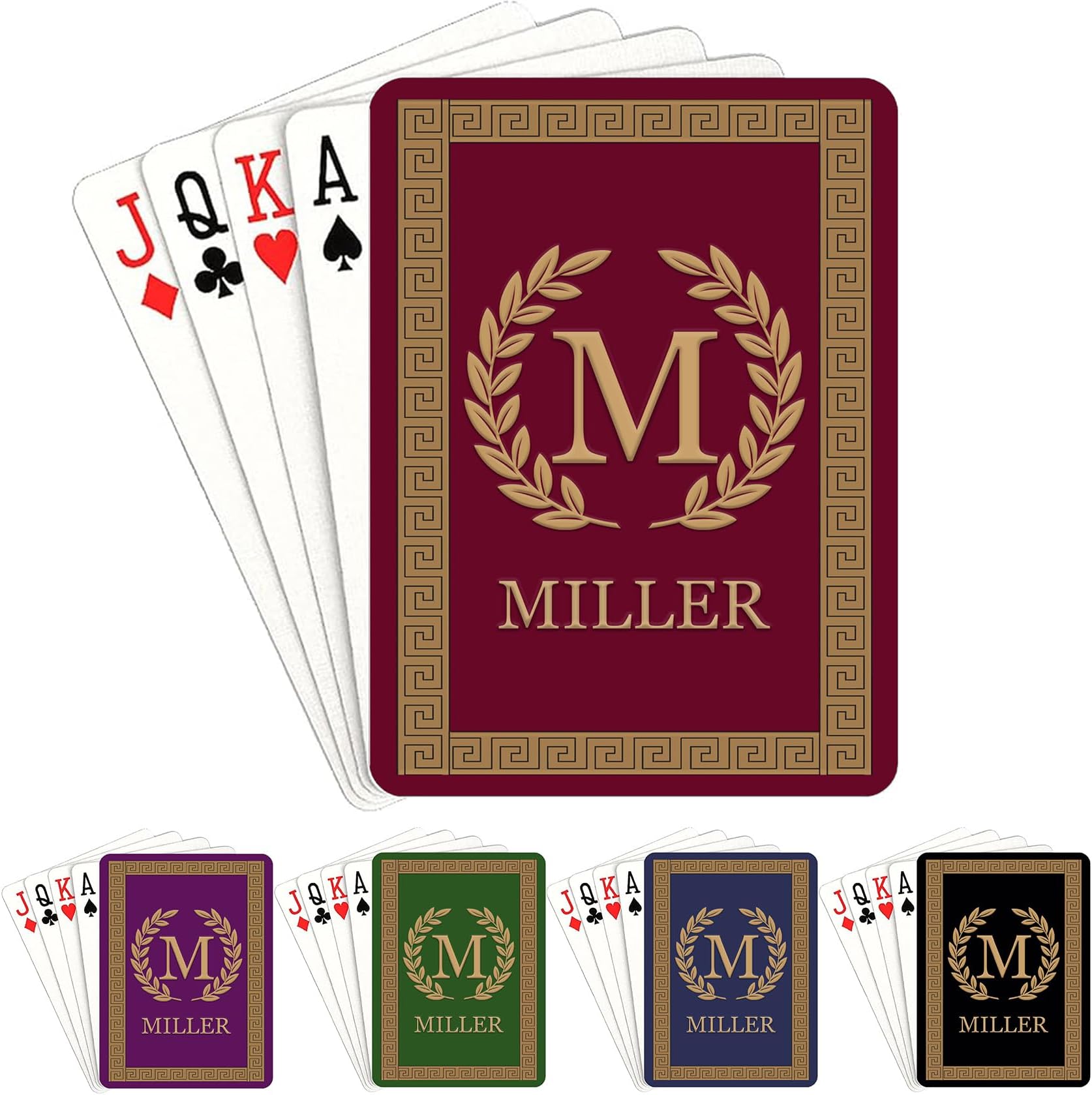 - Custom Playing Cards Personalized Monogram Playing Cards with Initial & Last Name Poker Cards Customized Deck of Cards Themed Party Favors Wedding Gifts for Guests Friends Family