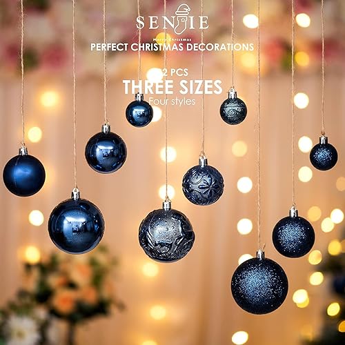 Miniatura 4 de Adornos de Navidad para árboles de Navidad, adornos de bolas de Navidad inastillables azul noche