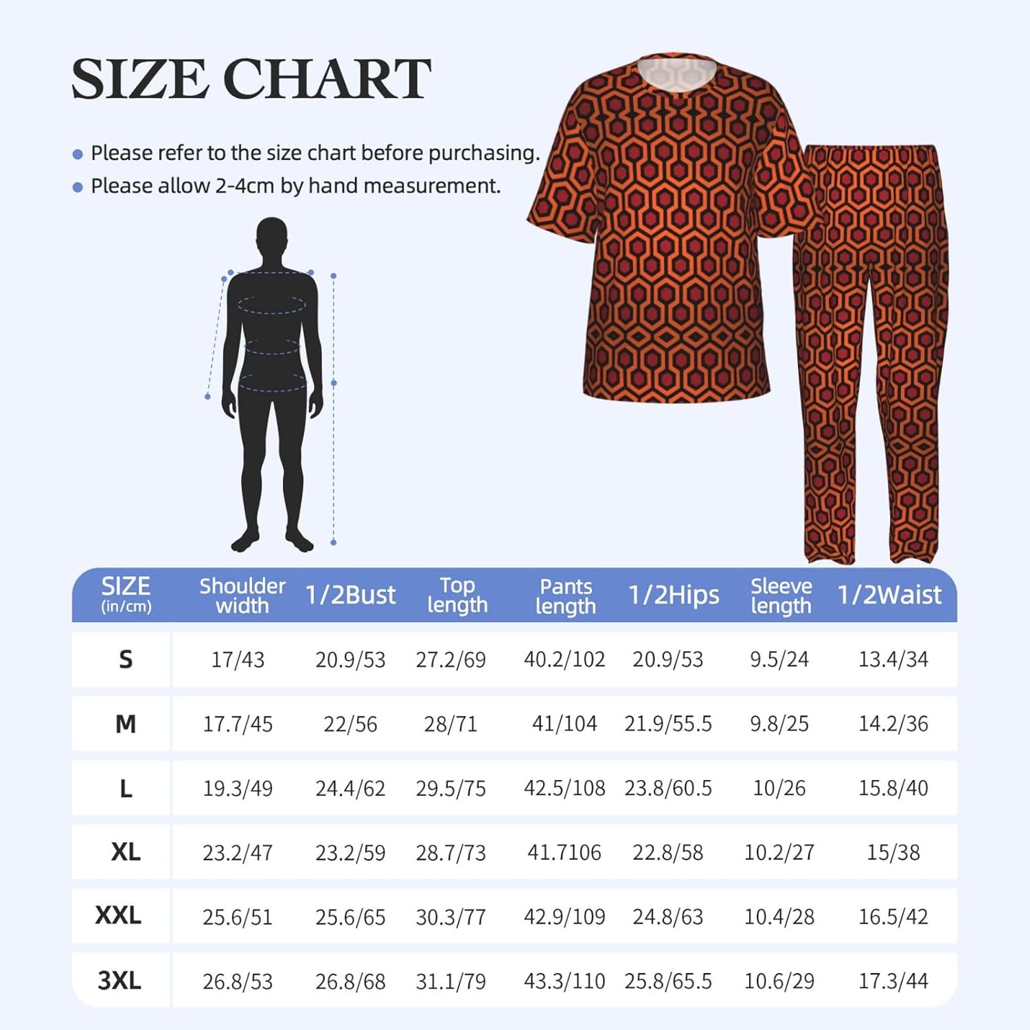 Men'S 2 Piece Loungewear Pajama Set Lingge Print Short Sleeve Tee Top And Pants Set S-3xl