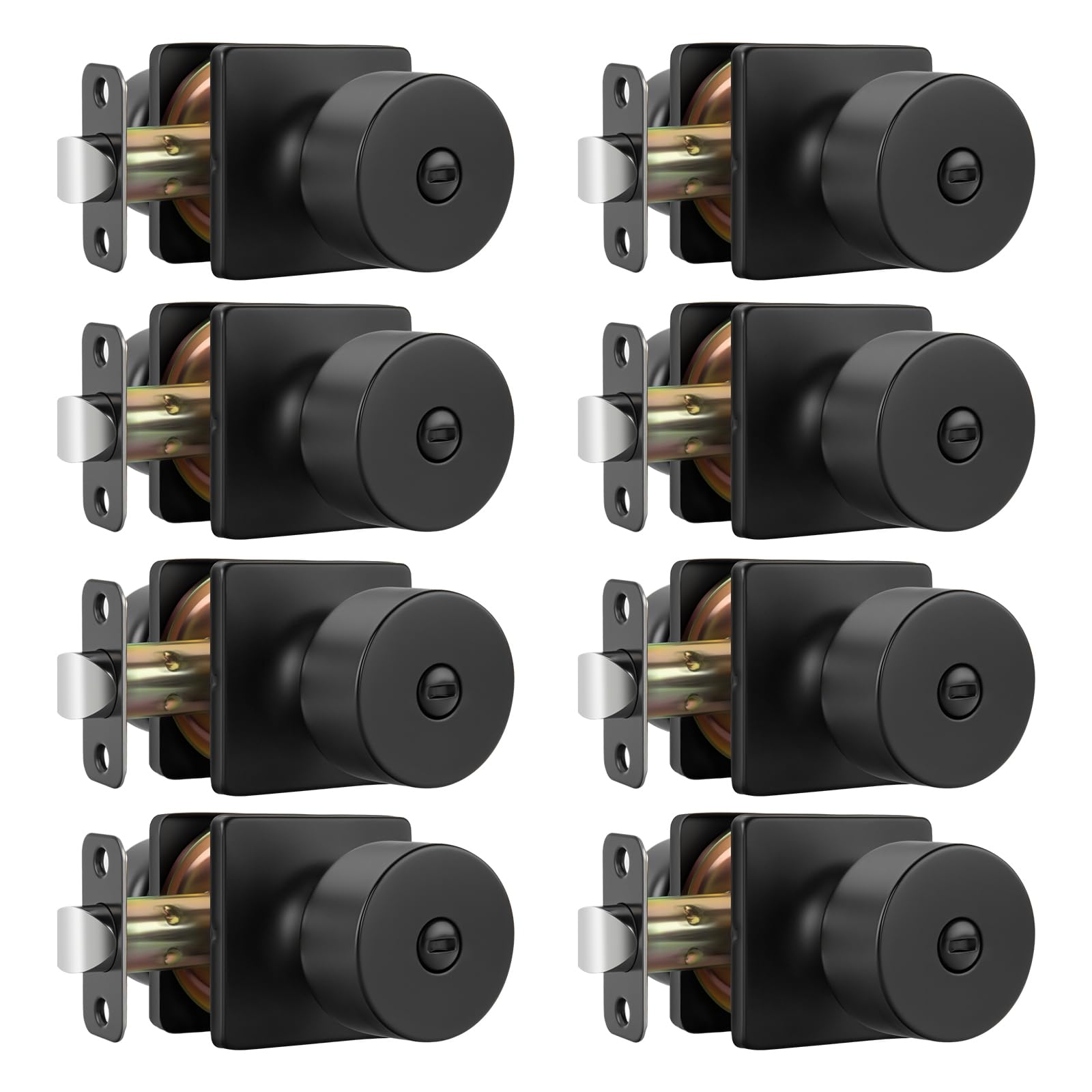 Photo 1 of Goldenwarm Matte Black Door Knobs Interior, Privacy Door Knob for Bedroom Door Knob, Black Interior Door Knobs Privacy Lock 8 Pack