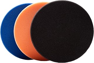 Lake Country Manufacturing SDO Microfiber and Foam Buffing and Polishing Kit w/Tapered Edge - Blue Heavy Polishing Pad, Orange Polishing Pad and Black Finishing Pad for Compounding (3 Pack, 6.5")