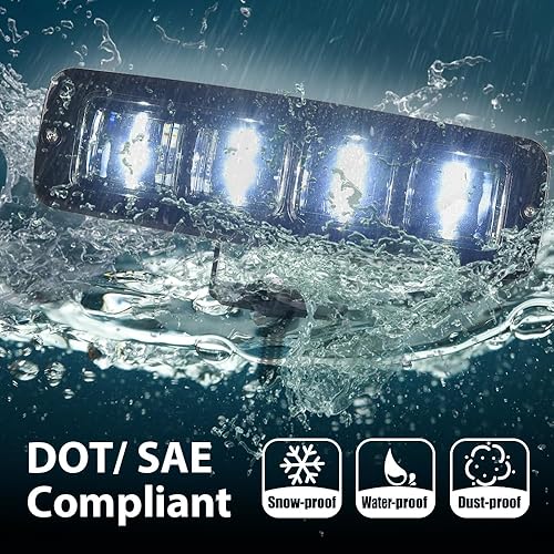 Miniatura 3 de CHEDA Luces antiniebla delanteras compatibles con camionetas Wagon UTB Cab ATV SUV Truck Boat BusCompatible con Sport Utility 4WD 4X4 Minería Marina