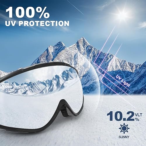 Miniatura 41 de Findway - Gafas de esquí para usar sobre anteojos, para nieve y snowboard, para hombre, mujer y jóvenes, 100 % protección contra rayos ultravioleta
