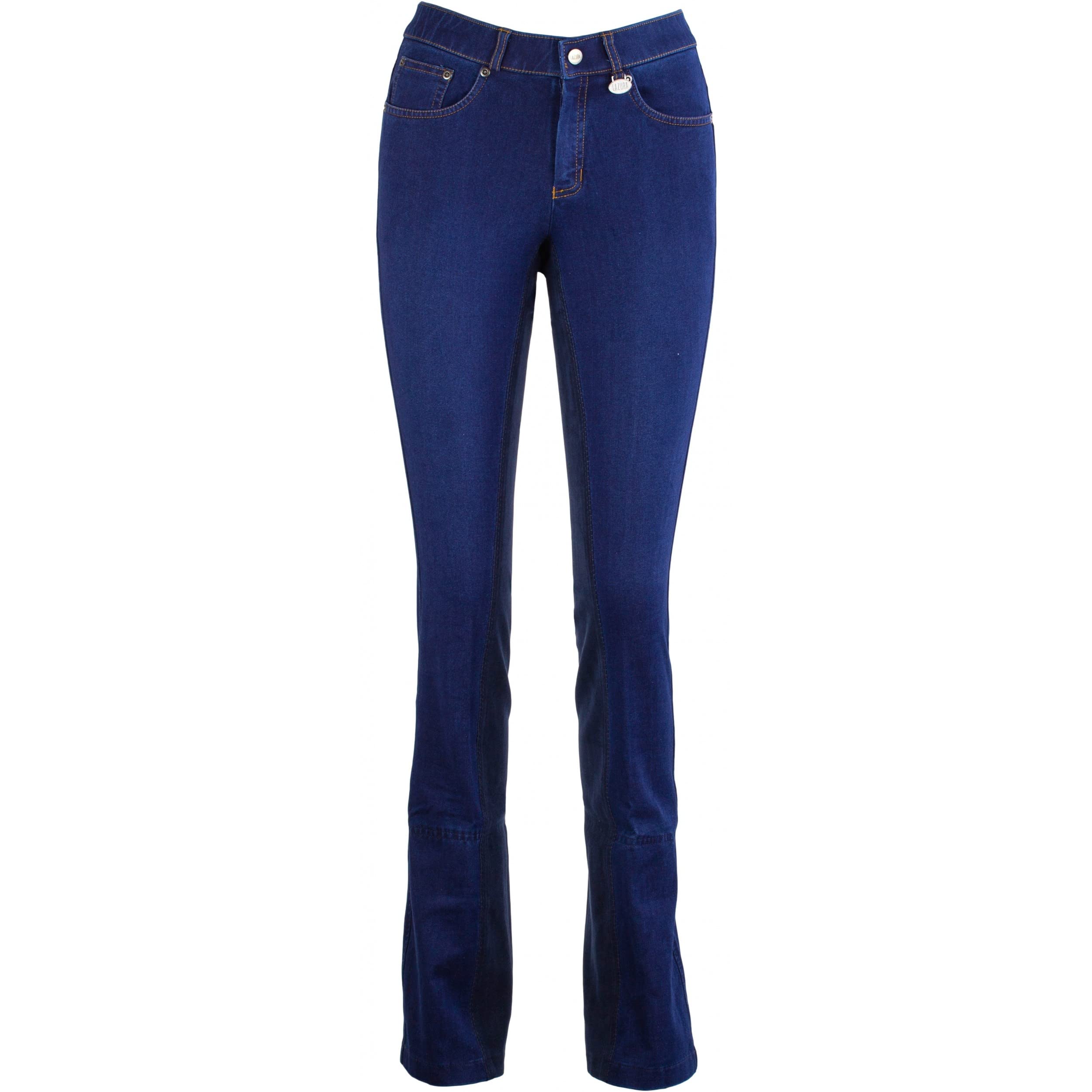 Lazura - Jodhpur Reithose für Damen Dina | Denim Reitjeans mit Vollbesatz | atmungsaktive & elastische Vollbesatzreithose | Jeans-Reithose mit 5 Taschen | Reiterhose in 3 Farben | Größe 36-46