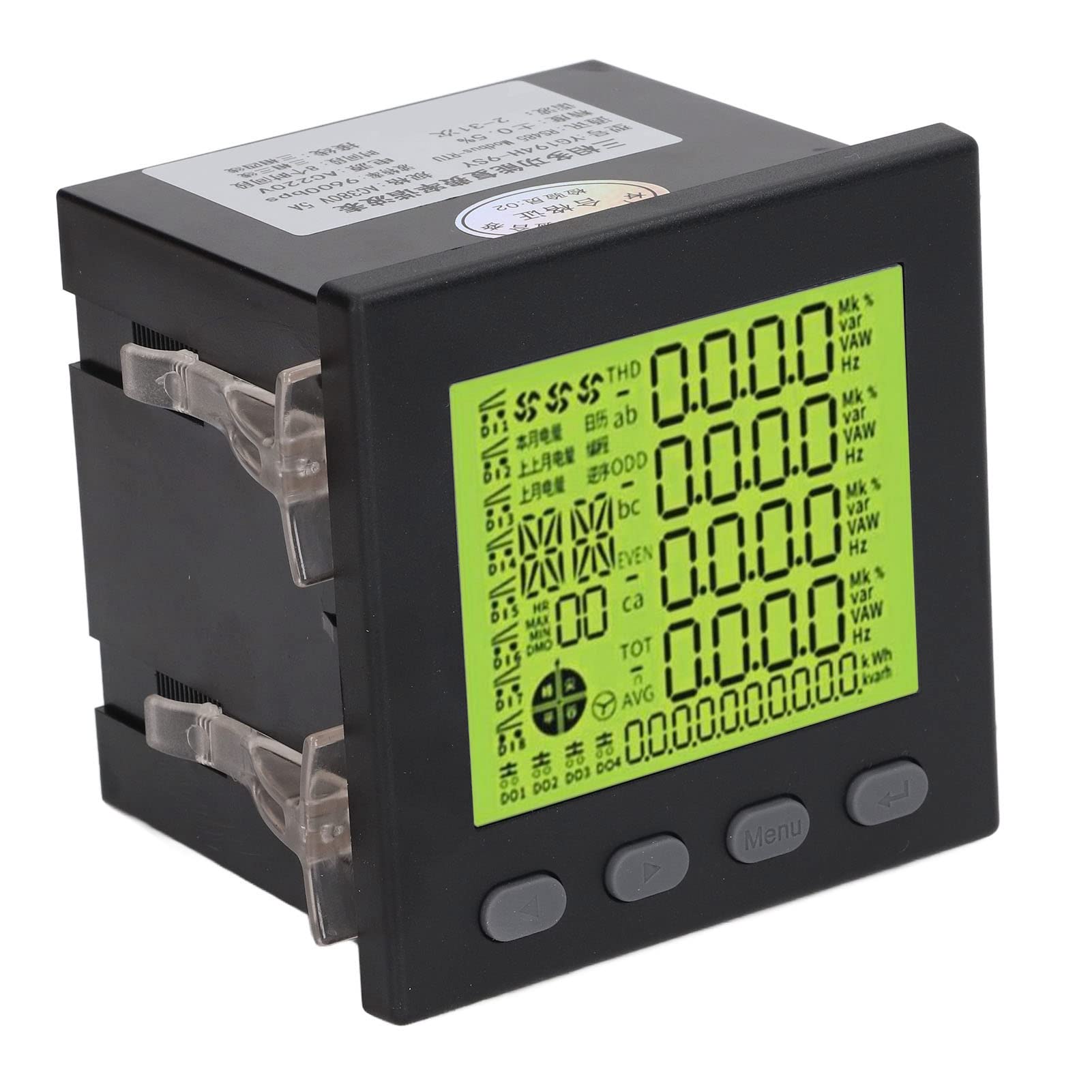 Hyuduo 3-fazowy Miernik Mocy 3-fazowy Licznik Energii Wielofunkcyjny Monitor Zużycia Energii Elektrycznej z komunikacją Obudowa ABS Zmniejszająca palność dla Automatyki Podstacji