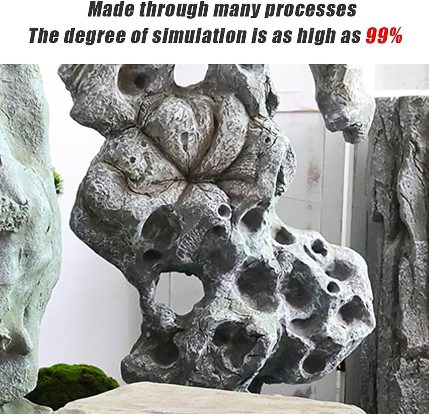 Artificial Large Simulation Landscape Stone, Rock Cover For Yard, Aquarium Ornaments, Realistic Texture Design, Selected Fiberglass Material, Suitable For Landscaping, Yard Decoration(20.5x14.2x10.2in