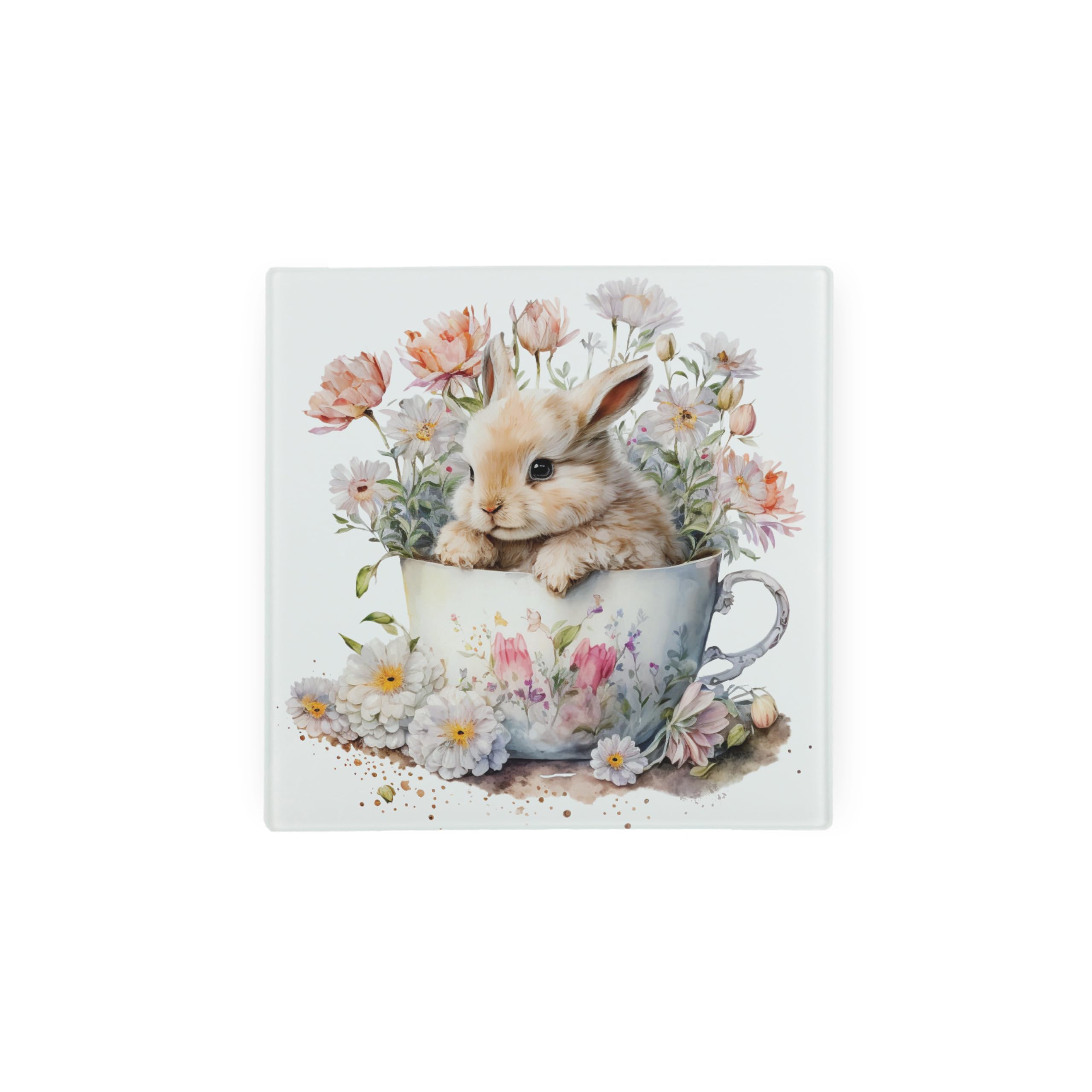 Purely Home Teacup Bunny Glass Hot Pot Stand TrivetSpring Floral GiftsKitchen Chopping Board Worktop Protector With Non-Slip Feet from B&Q